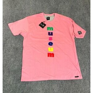 NWT The Museum  Fashion Is Art Pink T-Shirt Men's  Short Sleeve Cotton Size XL